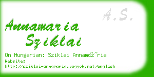 annamaria sziklai business card